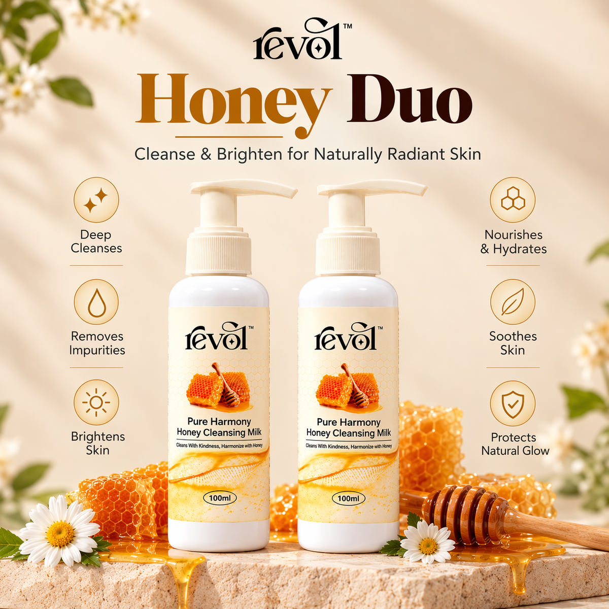 Pure harmony cleansing milk and Brighten up serum