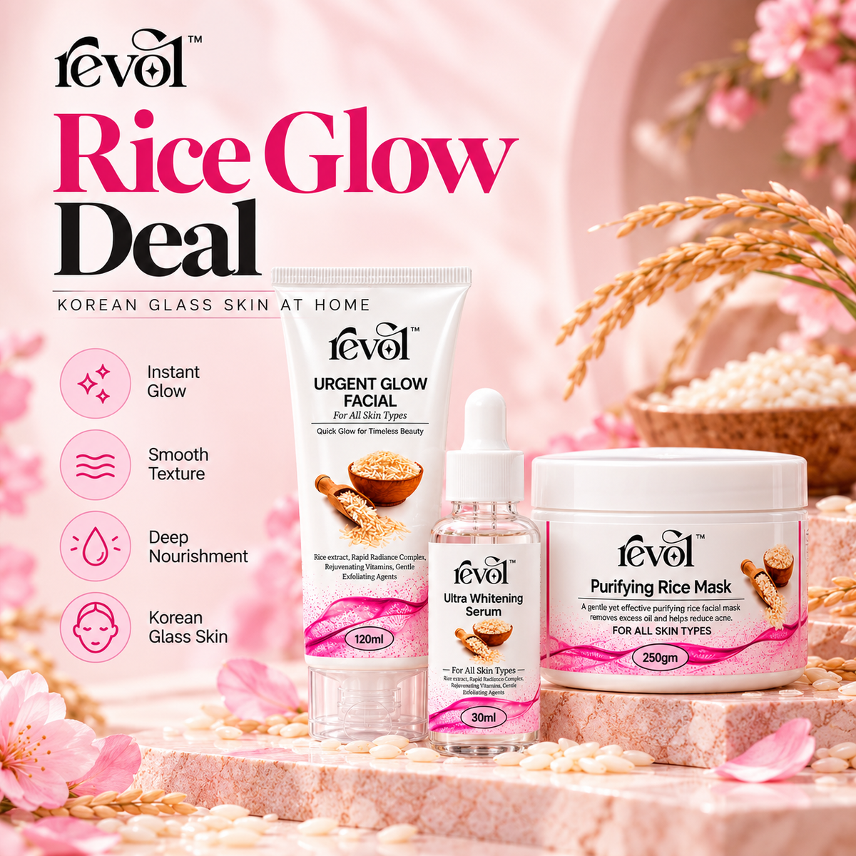 Rice Glow Bundle – Korean Glass Skin Routine