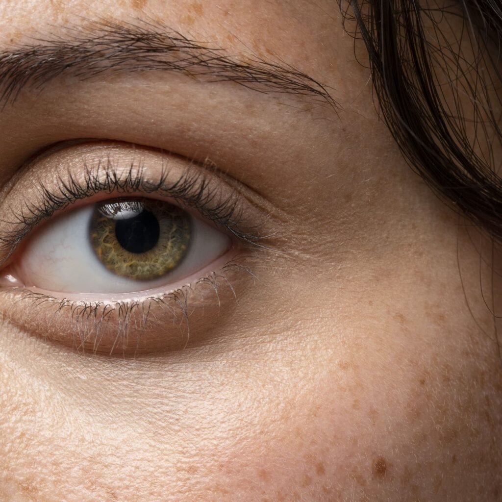 Woman with a mix of oily and dry skin