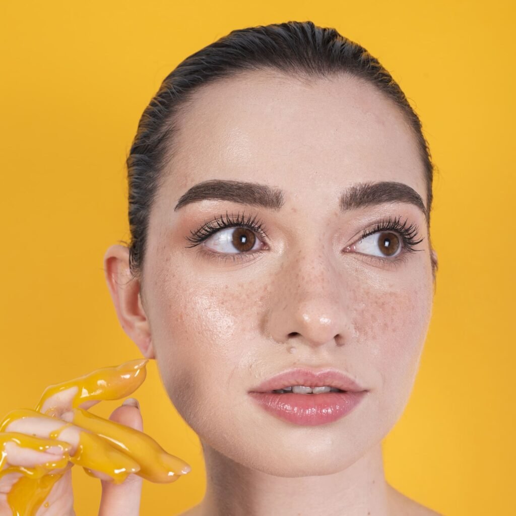 Woman with oily skin type