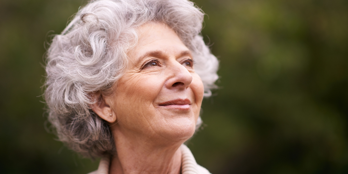 a close-up of a woman